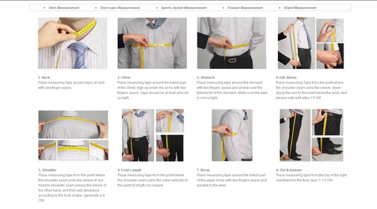 Body Measurements and Place Order
